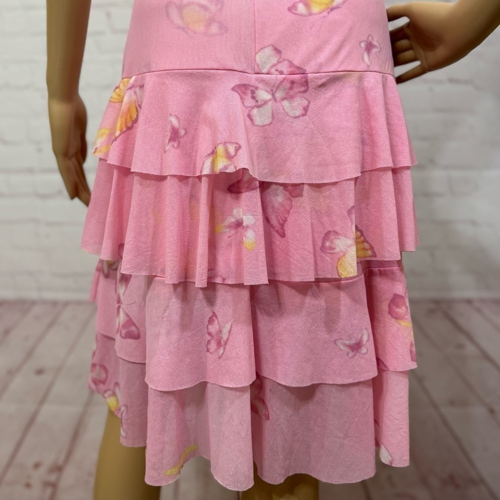 ARDEN B Spaghetti strap dress tiered mesh butterfly prints Small nwt Y2K Vintage - Picture 5 of 16